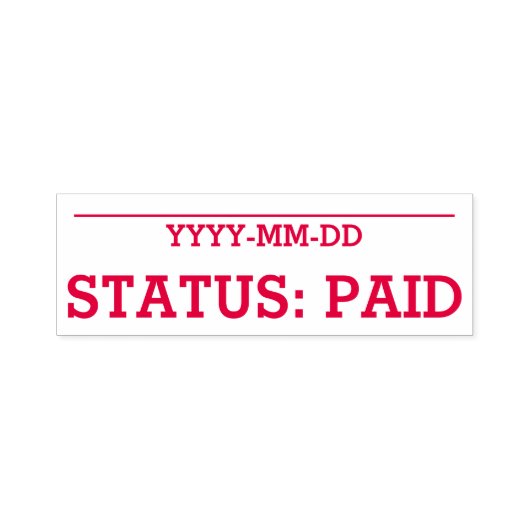 Einfache "STATUS: ZAHLT" Briefmarke aus Kautschuk Permastempel (Design)