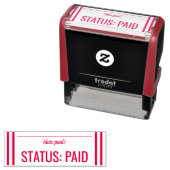 Einfache "STATUS: ZAHLT" Briefmarke aus Kautschuk Permastempel (Beispiel)