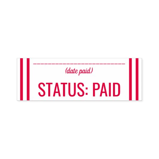 Einfache "STATUS: ZAHLT" Briefmarke aus Kautschuk Permastempel (Design)
