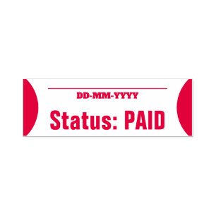 Einfache "Status: ZAHLT" Briefmarke aus Kautschuk Permastempel