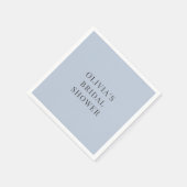 Einfache Staubblaue Brautparty Serviette (Ecke)
