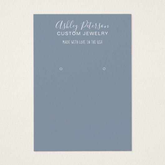 Einfache, staubblaue Ohrring-Anzeige (Vorderseite)