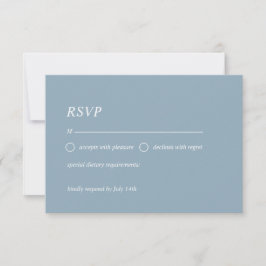 Einfache, staubblaue RSVP-Karte RSVP Karte