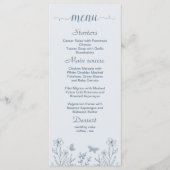 Einfache, staubige Blütenhochzeit Menükarte (Vorderseite)