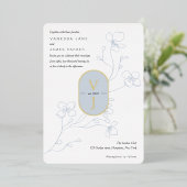 Einfache, staubige, moderne Blumengarten Hochzeit Folieneinladung (Stehend vorne)