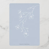 Einfache, staubige, moderne Blumengarten Hochzeit Folieneinladung (Rückseite)