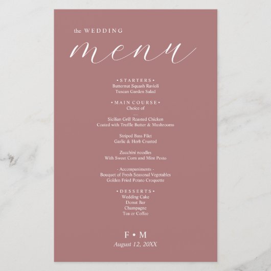 Einfache staubige Rose Kalligrafie (Vorderseite)