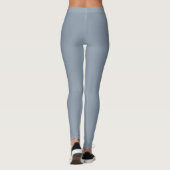 Einfache staubige Taubenblaue Farbe Leggings (Rückseite)
