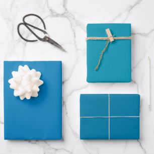 Einfache Stern Munsell CG Blautöne 3 Töne Geschenkpapier Set