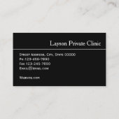 Einfache Stethoskop-Kinderarzt-Visitenkarte Visitenkarte (Rückseite)