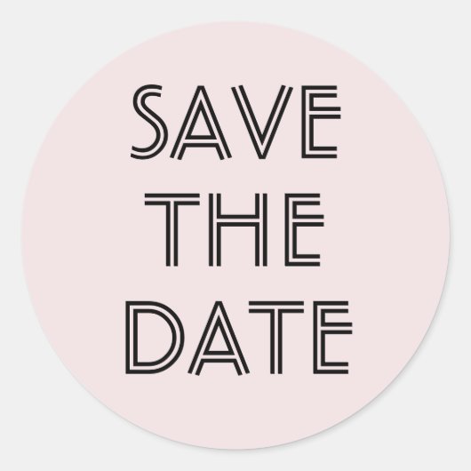 Einfache Stickerei Save the Date Runder Aufkleber (Vorderseite)