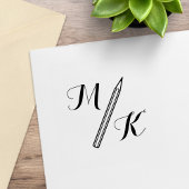 Einfache Stift-Monogramm-Initialen Gummistempel