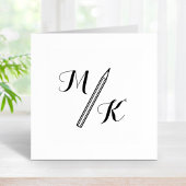 Einfache Stift-Monogramm-Initialen Gummistempel