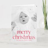 Einfache Stil Rot Frohe Weihnachten 2 Foto (Vorderseite)