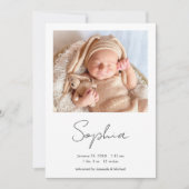 Einfache Stilftige, moderne Script Boy oder Girl B Ankündigung (Vorderseite)