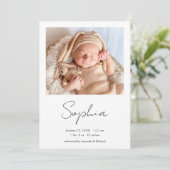 Einfache Stilftige, moderne Script Boy oder Girl B Ankündigung (Stehend Vorderseite)