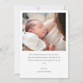 Einfache Stilftige, moderne Script Boy oder Girl B Ankündigung (Rückseite)