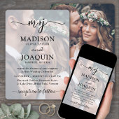 Einfache Stilftige Skriptinitialen 2 Foto Hochzeit Einladung