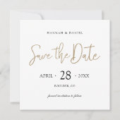 Einfache Stilvergoldung Save the Date mit QR-Code (Vorderseite)