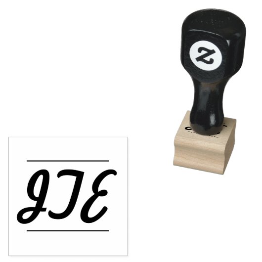 Einfache Stilvolle 3-Initial-Monogramm-Briefmarke Gummistempel (Stempel)