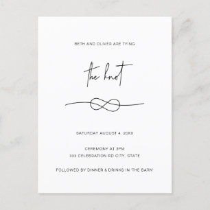 Einfache, stilvolle Black Knot Wedding Einladung P