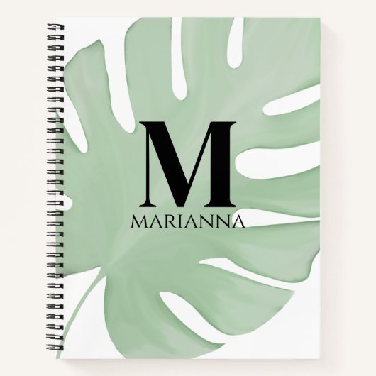 Einfache, stilvolle Blätter mit tropischer Grünpal Notizblock (Vorderseite)