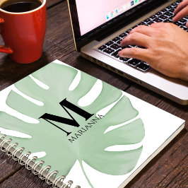 Einfache, stilvolle Blätter mit tropischer Grünpal Notizblock