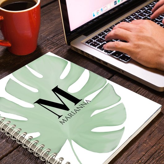 Einfache, stilvolle Blätter mit tropischer Grünpal Notizblock