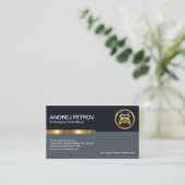 Einfache, stilvolle Blue Layers Gold Stripe Zuhaus Visitenkarte (Stehend Vorderseite)