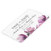 Einfache, stilvolle Blume. Hochzeit Save the Date Magnet (Linke Seite)