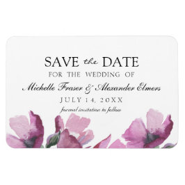 Einfache, stilvolle Blume. Hochzeit Save the Date Magnet