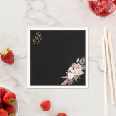 EINFACHE STILVOLLE BOHO BLACK FLORAL Hochzeit Serviette (Beispiel)