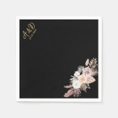 EINFACHE STILVOLLE BOHO BLACK FLORAL Hochzeit Serviette (Vorderseite)