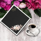 EINFACHE STILVOLLE BOHO BLACK FLORAL Hochzeit Serviette