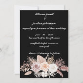 EINFACHE STILVOLLE BOHO BLACK FLORAL WEDD EINLADUNG (Rückseite)