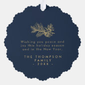 Einfache, stilvolle Botanische Weihnachtsschrift Ornament Karte (Rückseite)