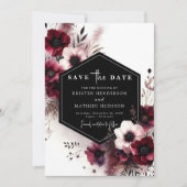 Einfache, stilvolle Burgundy Wedding Save The Date (Vorderseite)