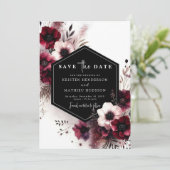 Einfache, stilvolle Burgundy Wedding Save The Date (Stehend Vorderseite)