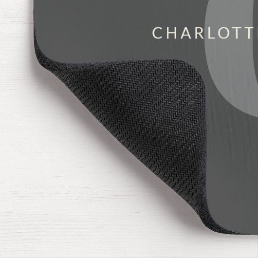 Einfache, stilvolle Chic Monogram Name Black and G Mousepad (Ecke)