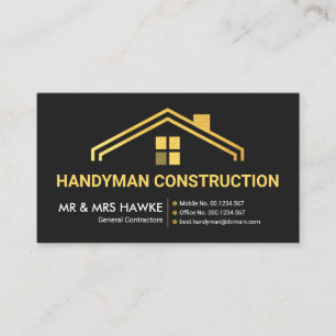 Einfache, stilvolle Dachkonstruktion mit Gold Geb Visitenkarte