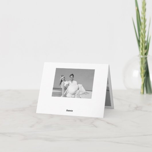 Einfache, stilvolle Dankeschön Script Wedding Foto Dankeskarte (Rückseite)