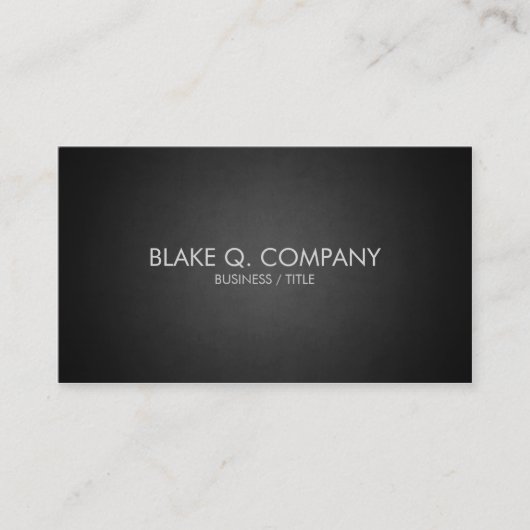 Einfache, stilvolle Dark Beruflich Business Card Visitenkarte (Vorderseite)