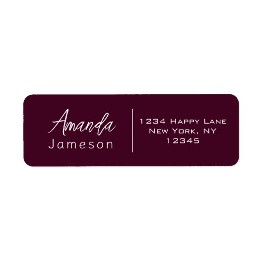 Einfache, stilvolle Dark Red Modern Cursive (Vorne)