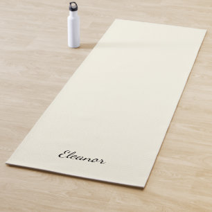 Einfache stilvolle elfenbeinfarbene Schrift-Typogr Yogamatte