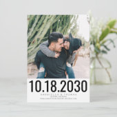 Einfache, stilvolle, fette Foto Wedding Save The Date (Stehend Vorderseite)