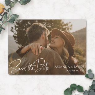 Einfache, stilvolle Foto-Hochzeit mit White Handwr Save The Date