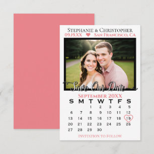 Einfache stilvolle Foto- & Kalenderechthochzeit in Save The Date