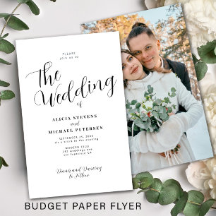 Einfache stilvolle Fotohochzeitseinladung zum güns Flyer