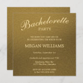Einfache, stilvolle Gold Junggeselinnen-Abschied E Einladung (Vorne/Hinten)