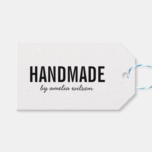 Einfache, stilvolle, handgefertigte Kraft Geschenkanhänger (Vorderseite (Horizontal))